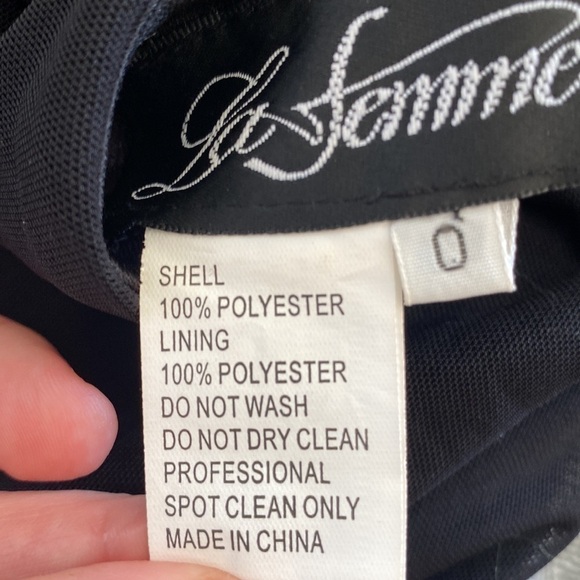 La Femme Chiffon Ruched Open Back Sequin Maxi Dress, Size 0 (Flawed) - Picture 3 of 12